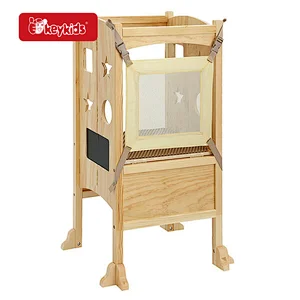 Customize Standing Tower Wooden Kitchen Helper Step Stool for Toddlers & Kids W08G393